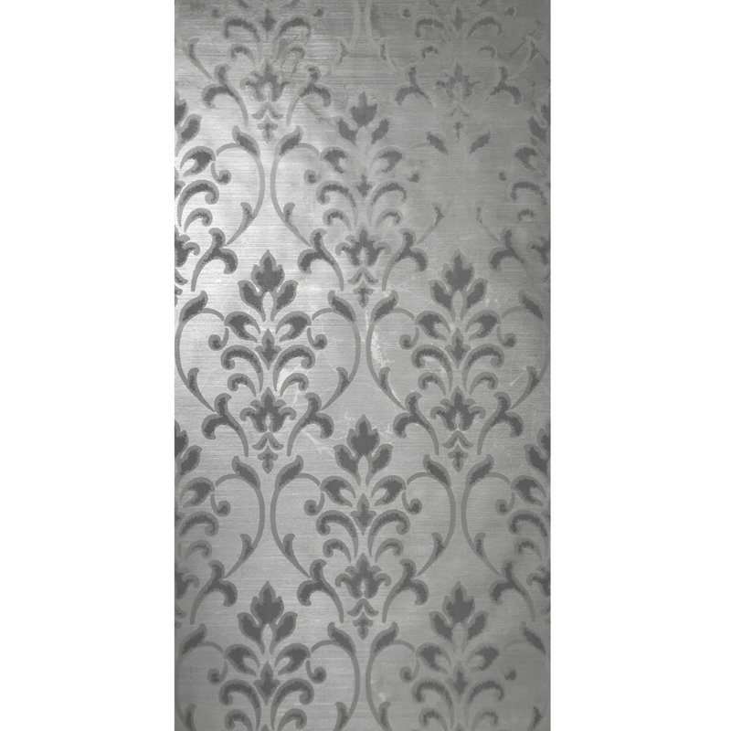 Rouleau de papier peint en relief Asberry, Argent gris