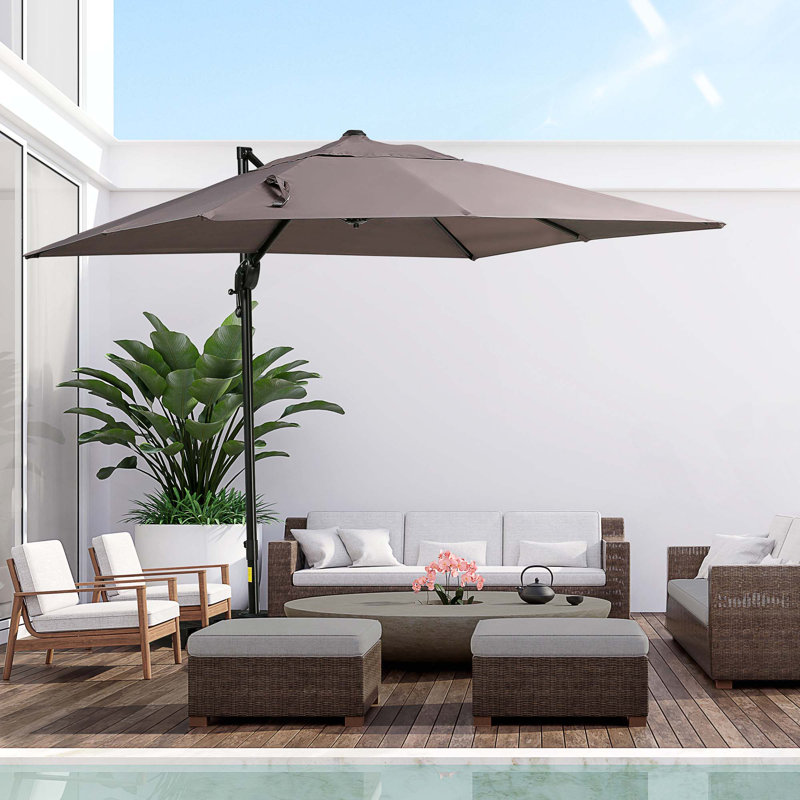 Parasol de patio en porte-à-faux 8 pieds Outsunny