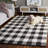 Genre 801 Hand Tufted Wool/Cotton/Fiber Checkered Rug in Charcoal/Ivory-277544977