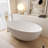 67" Freestanding Solid Surface Soaking Oval Bathtub-111464616