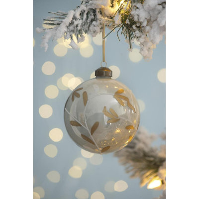D3.9" Christmas Ball Ornaments, Glass Decorative Hanging Ball Christmas Tree Ornaments For Holiday Party Decorations, Set Of 6
