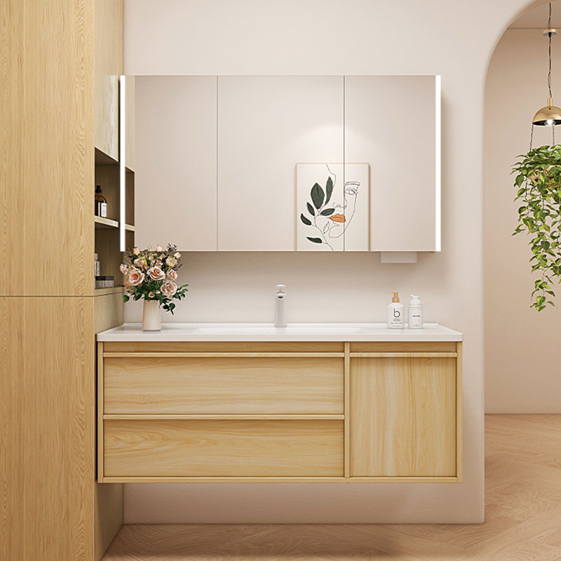 Log style simple modern bathroom cabinet