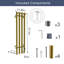 Porte-serviettes chauffant avec minuterie, chauffe-serviettes électrique pour la salle de bain, 4 rails verticaux, câblés ou à brancher-99222717