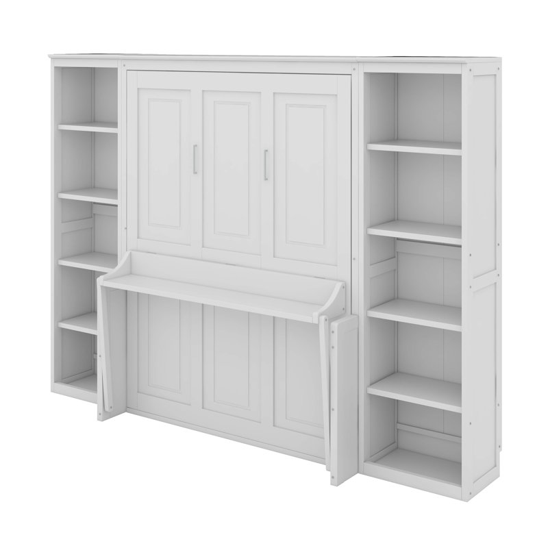 Lit escamotable avec bureau et bibliothèque Murphy, Lit double