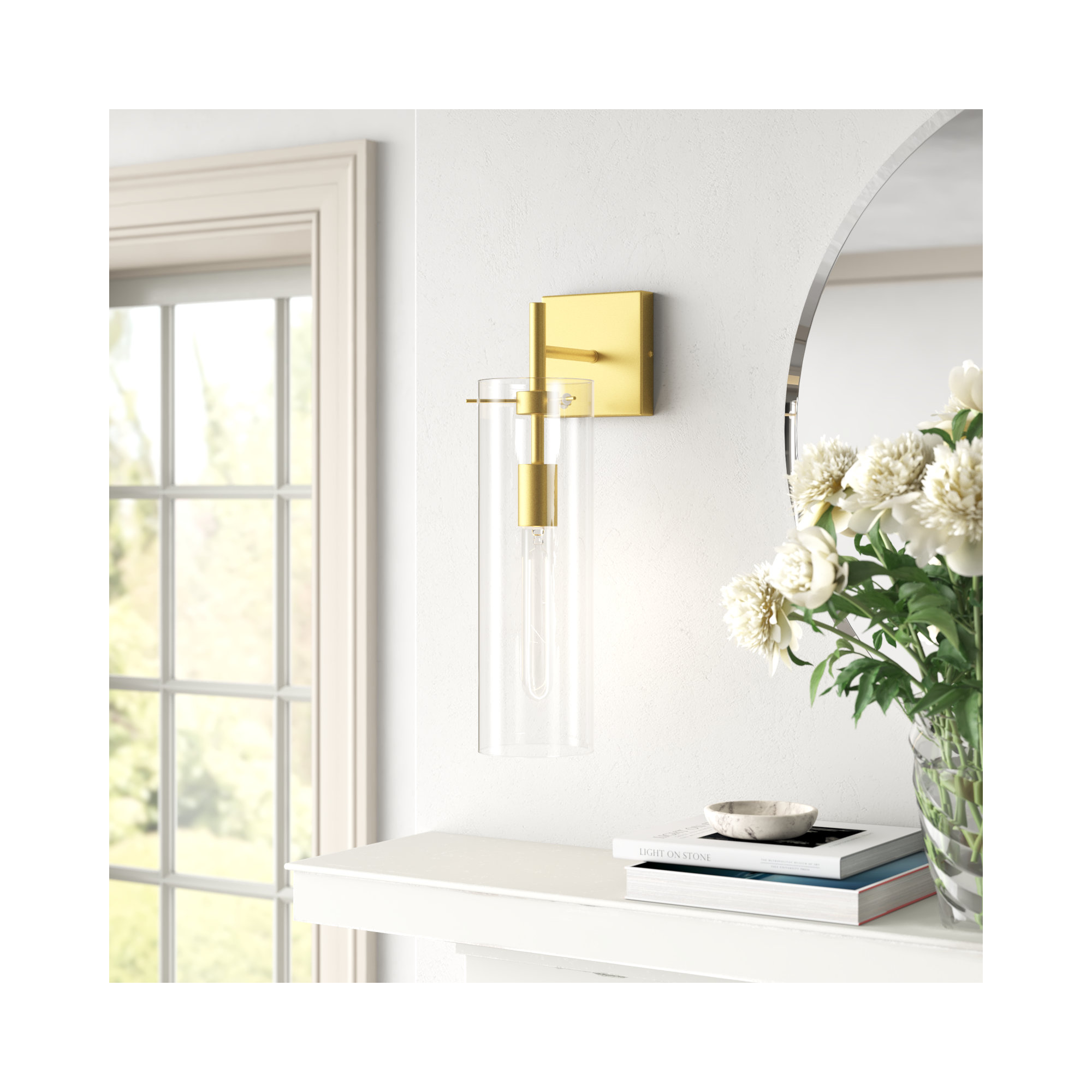Sabbia Single Light Iron Dimmable Wall Sconces, Brass