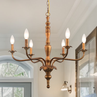 6-light French Chandelier With Brass Gold