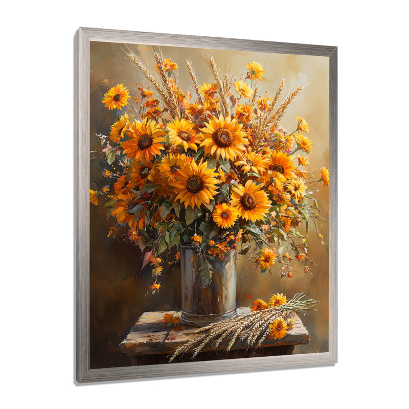 Waycross - impression sur toile florale, H 20 po x l 12 po, Picture Framed, Argent argent