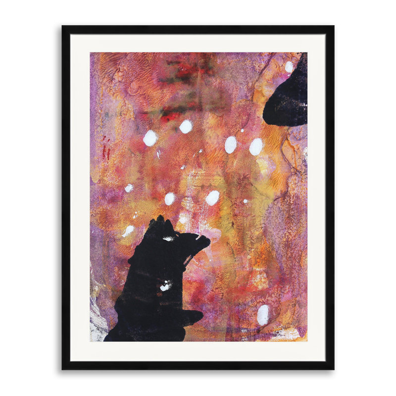 7,2,2002 par Simona Gocan - Peinture, Papier avec cadre noir, H 30 po x l 24 po
