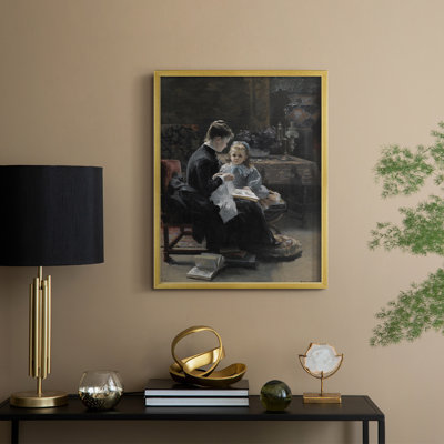 «Vintage Portrait Print CVI», reproduction encadrée - bois massif