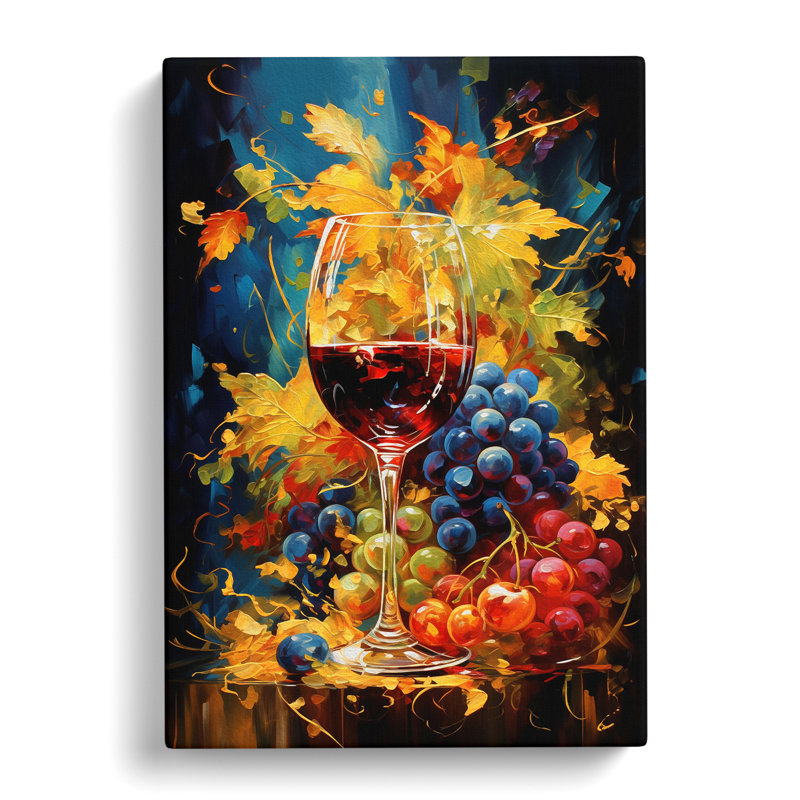 Wine Expressionism - No Frame Print, 60cm H x 40cm W x 3cm D