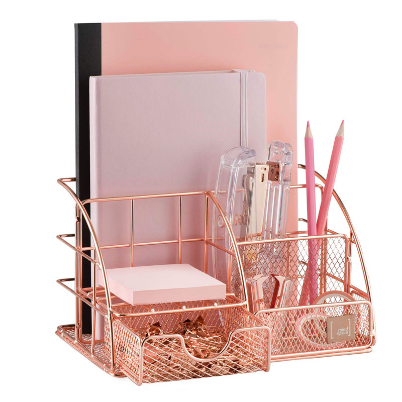 Organisateur de bureau Adelynn, Or rose