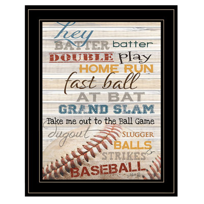 Hey Batter Batter Framed Wall Art for Living Room, Home Wall Decor by Marla Rae