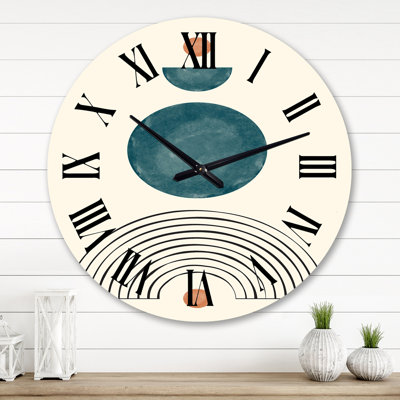 Horloge murale Minimal Mid Century River Moon II