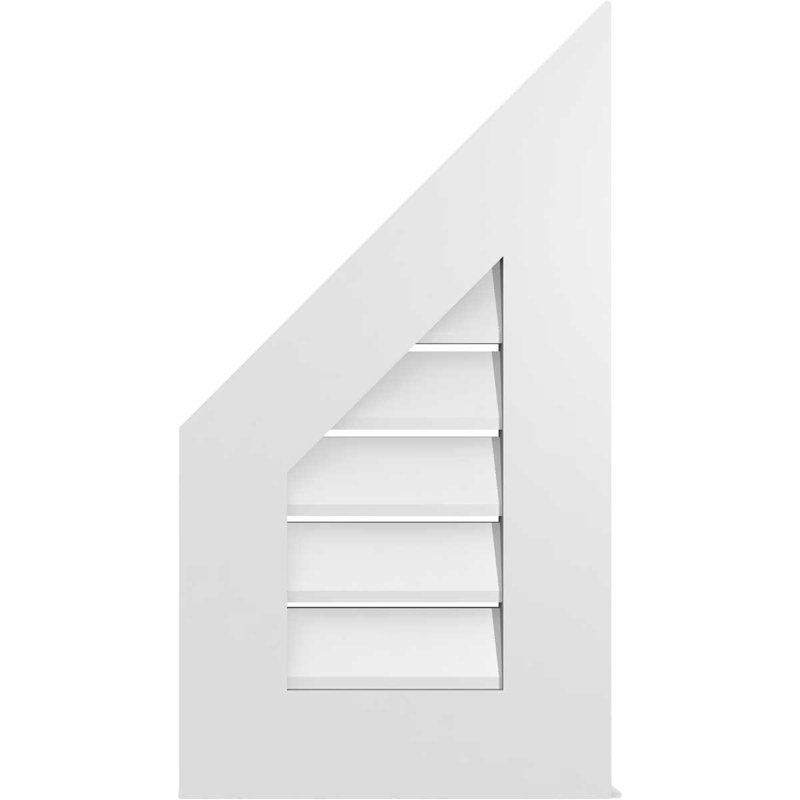 Half Peaked Left Surface Mount Signature Urethane Functional Gable Vent 12/12 Pitch, Primed Tan, 26" H x 14" W x 1" D
