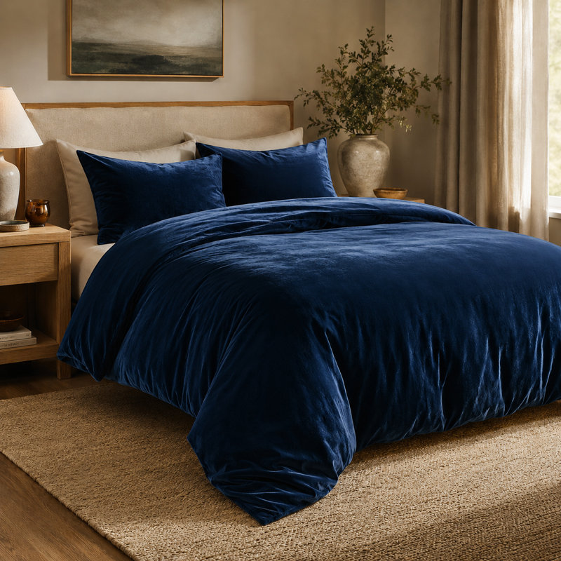 Ensemble de housse de couette en velours doux, ensemble de literie confortable 3 pièces avec fermeture à glissière cachée et attaches de coin