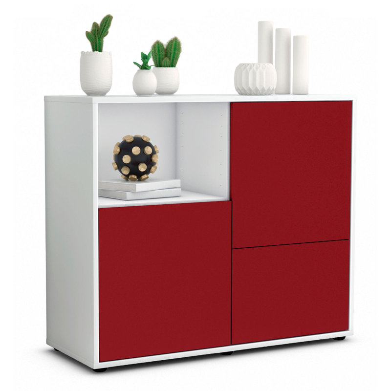 Powhattan 92cm Sideboard, White/Red