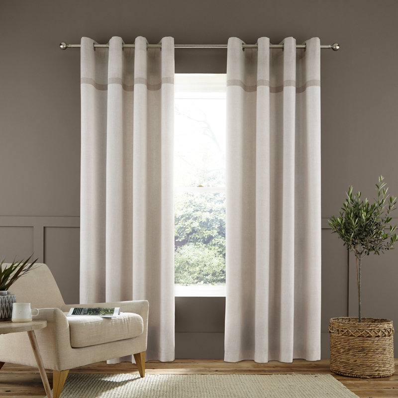 Eyelet Curtains, 229 W x 229 D cm, Natural