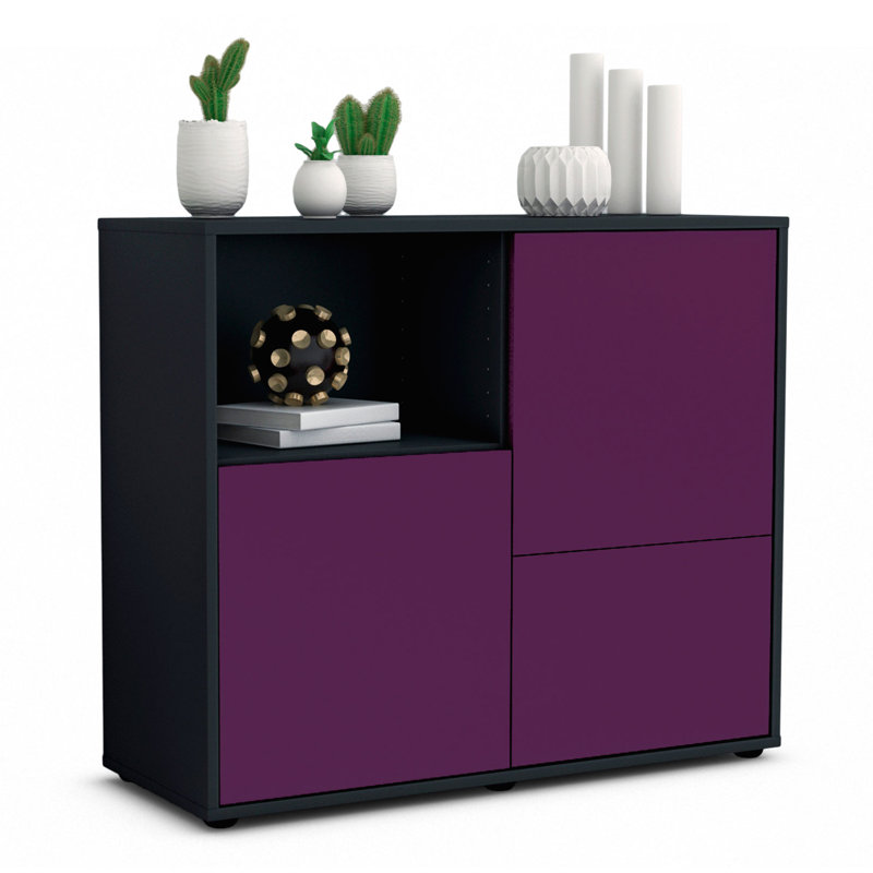 Powhattan 92cm Sideboard, Anthracite/Purple