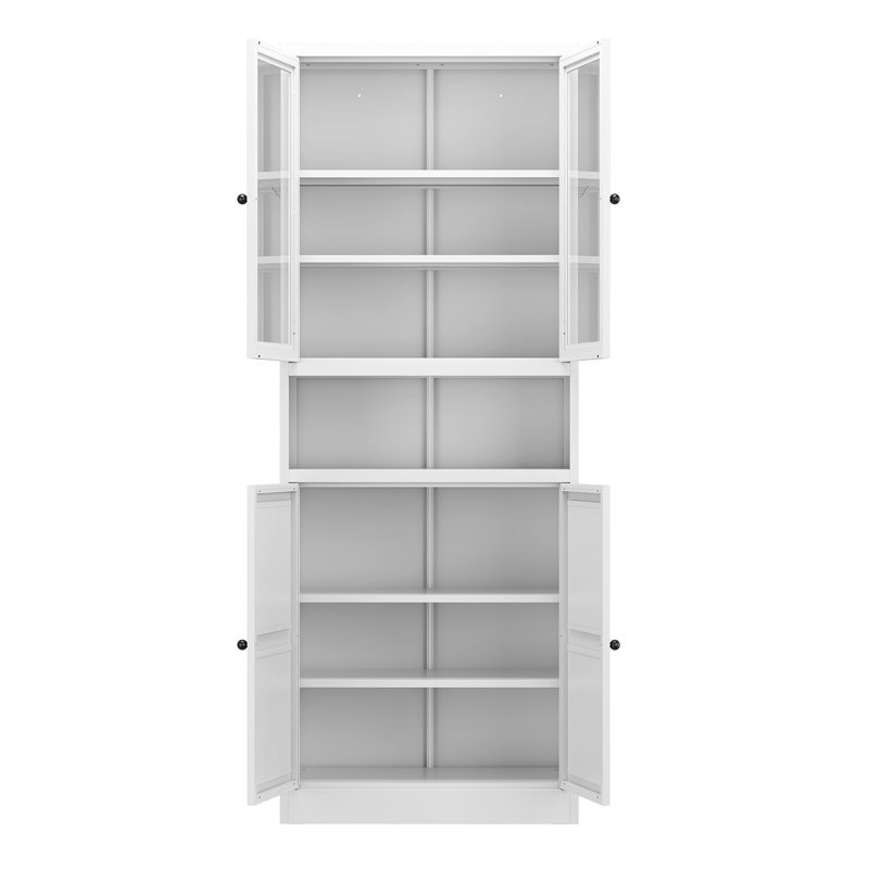Armoire de cuisine en métal - grand rangement avec tablettes réglables, structure en acier inoxydable robuste, armoire autoportante