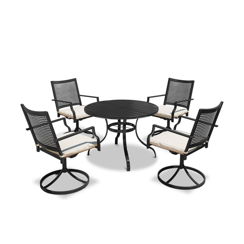 Ensemble repas extérieur pour 4 personnes avec coussins Faircloth