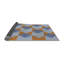 Tapis géométrique bleu / brun clair Leyden-630118572