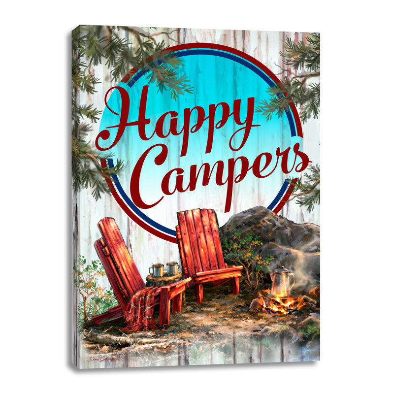 «Happy Campers», art mural sur toile, L 24 po x H 18 po x P 0,75 po