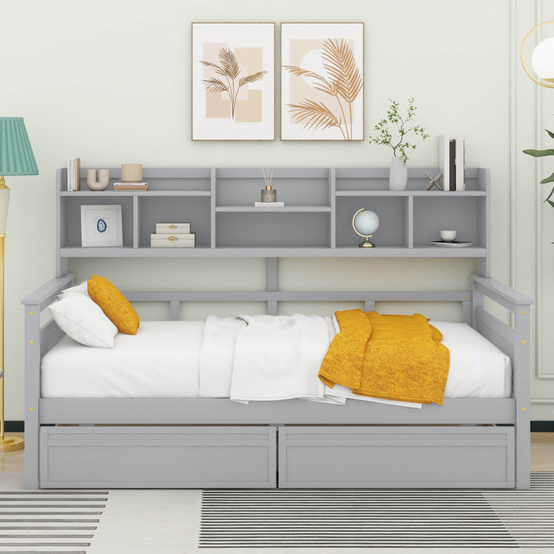 Lit de jour Cabiria, Lit simple, Gris