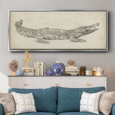 Croquis de crocodile - toile encadrée