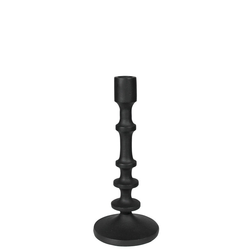Candlestick, Black, 9.50" H x 4" W x 4" D