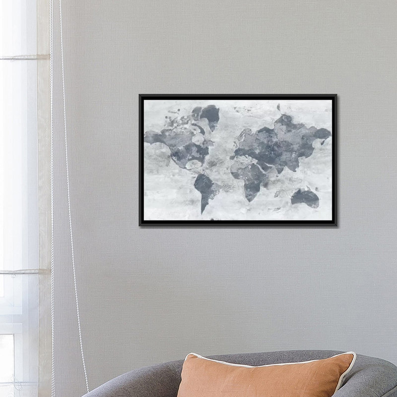 «Golden World Neutral», impression sur toile, H 18 po x l 26 po x P 1,5 po, Toile avec cadre flottant noir, Pas de tapis