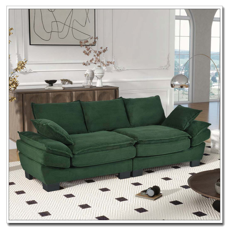 Canapé 85,4 po, Vert foncé
