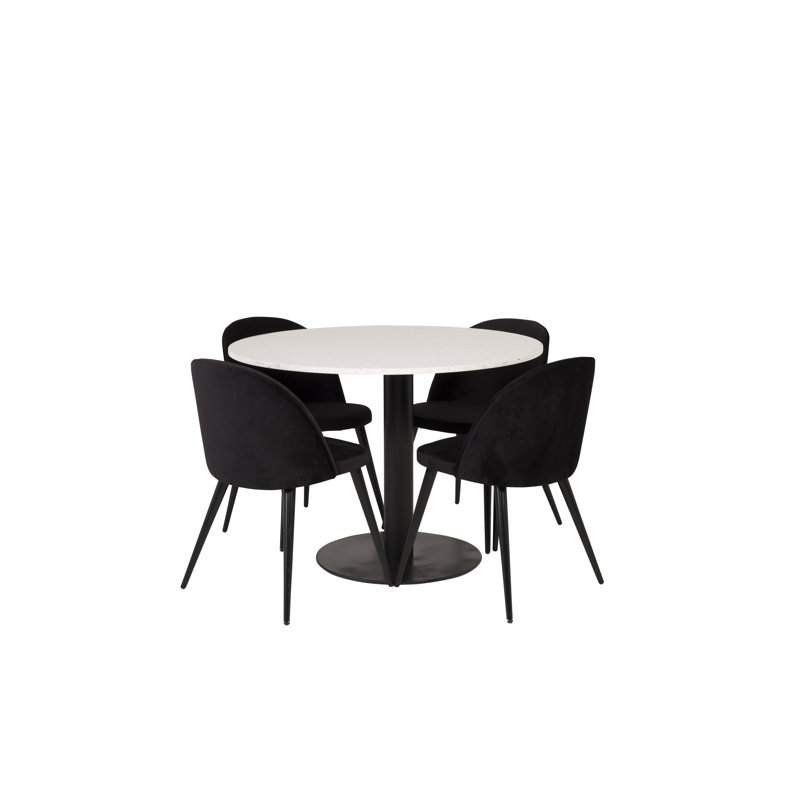 Withernsea 4 - Person Dining Set, Black