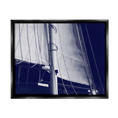 Art mural sur toile flottant mât de bateau bleu marine par Charlie Carter