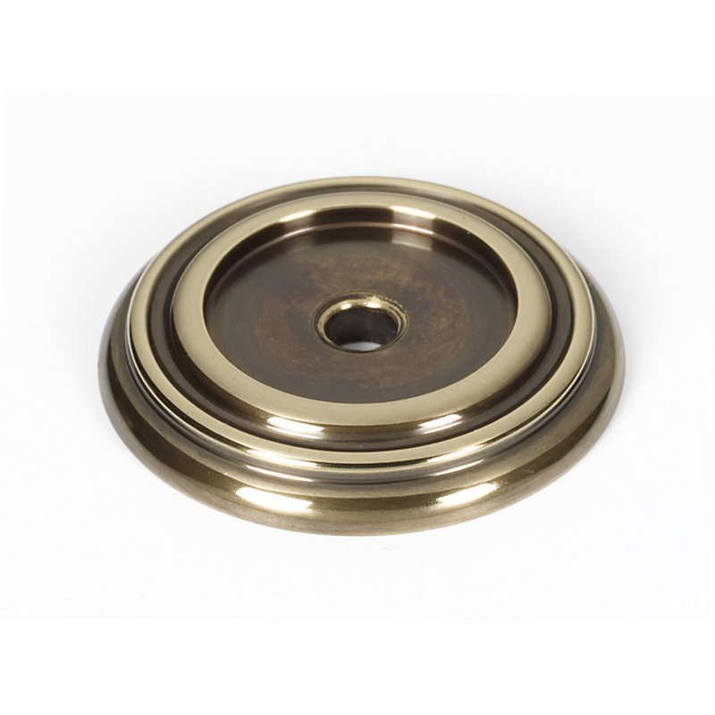 Metal Knob Backplate, Polished Antique