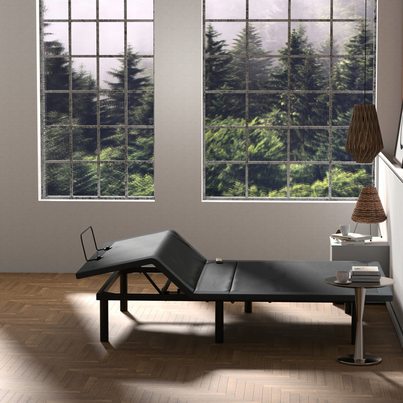 Os4 Queen-size Adjustable Bed Base With Head And Foot Position Aspect, Wireless Remote, Robust Build, Center Folding, Easy Assembly Duplicate, Black Grey Queen - & Function, Structure, Snapshot, Gray