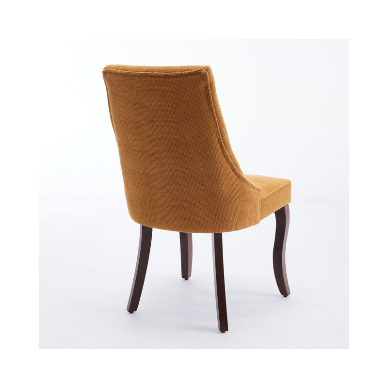 Ensemble de 2 chaises de salle à manger rembourrées à haut dossier avec structure en bois massif Sumdeal