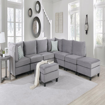 Canapé modulaire en velours 120 po 8 pièces 120 po