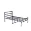 Lit plateforme noir en métal avec tête de lit - stable, aucun sommier nécessaire, cadre de nuit inclus, lit simple, sommier, bruit