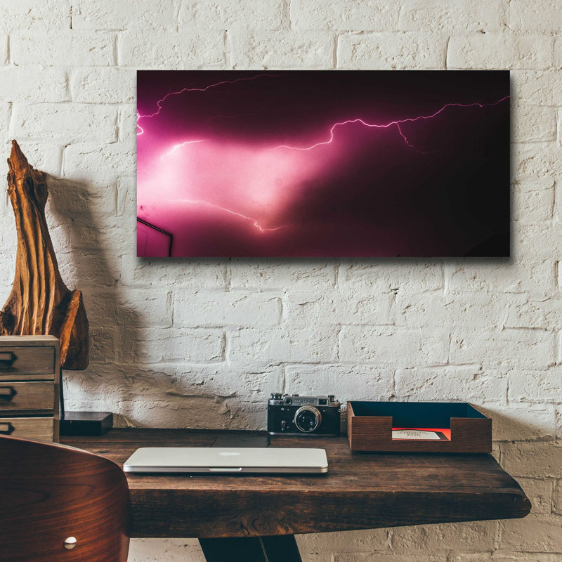 «Orchid Lightning» par Inconnu, art mural en verre acrylique, H 12 po x l 24 po