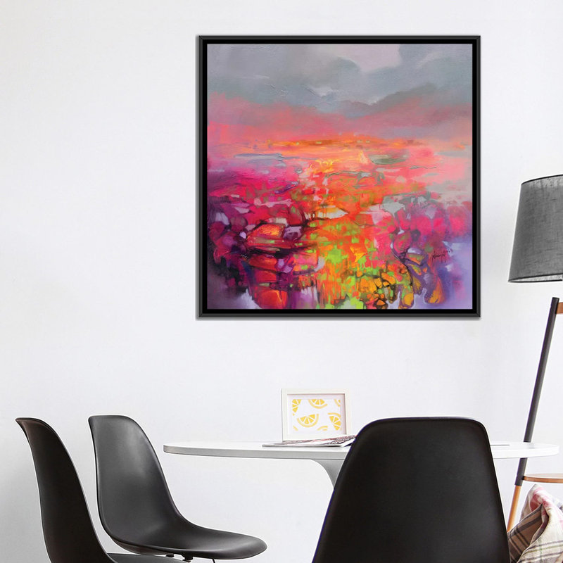 « quantum entaglement », reproduction sur toile, H 18 po x l 18 po x P 1,5 po, Toile avec cadre noir, Pas de tapis