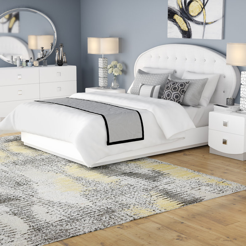 Ensemble de chambre à coucher en cuir 5 pièces Rachna , Très grand