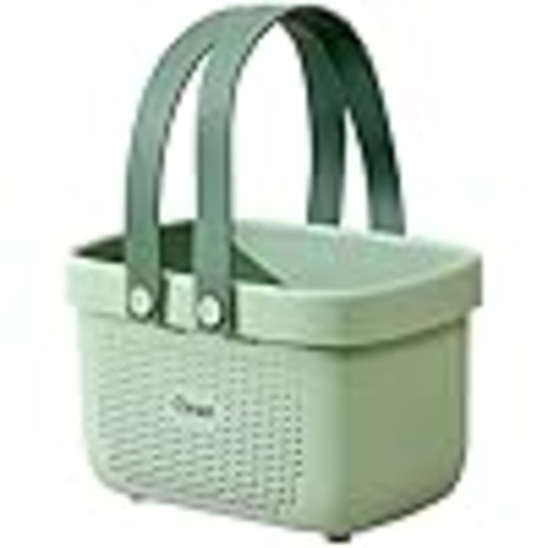 Panier de rangement en plastique avec poignée, L 6 po x P 6 po, Vert