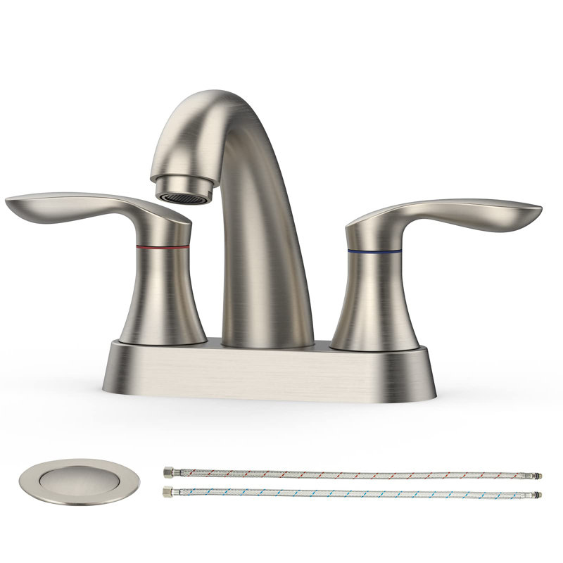 Robinet de salle de bain, robinets de salle de bain 4 pouces pour lavabo 3 trous, robinet de lavabo central, Argent