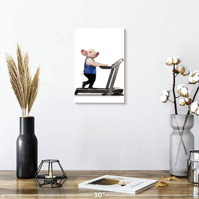 Pig On Treadmill, 12" H x 8" W