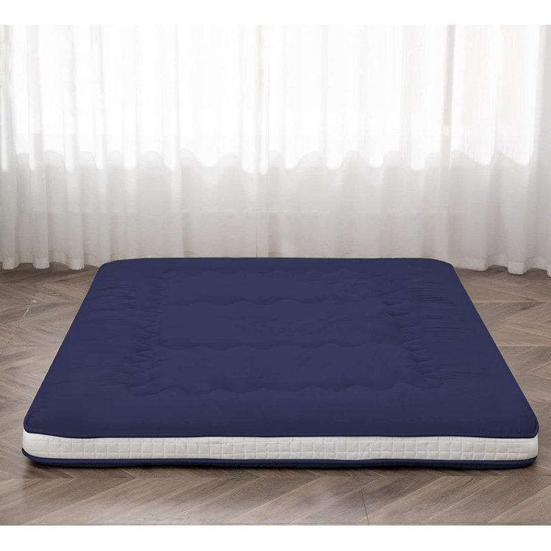 Surmatelas en mousse viscoélastique 4 po Misquamicut Alwyn Home, Bleu marine, Grand