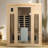 Low EMF, There is also a heating plate on the glass door, Hemlock wood Far-infrared indoor Three person sauna room