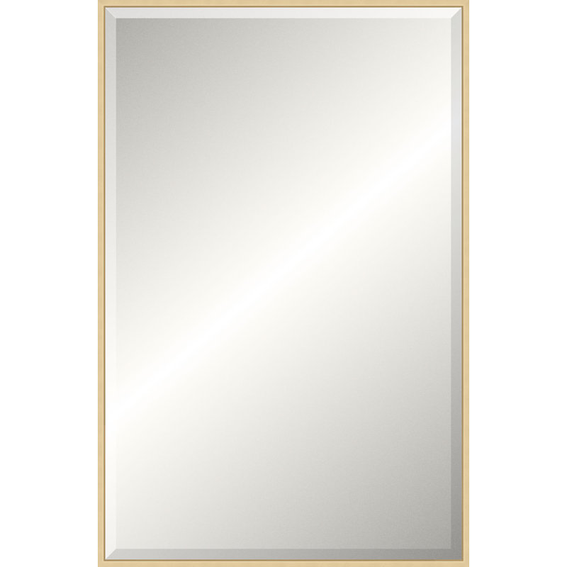 Floater 2 Solid Wood Beveled Mirror, 35.25" x 23.25", Champagne, Rectangle