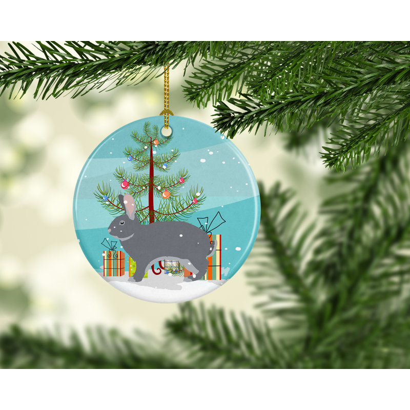 3'' Ceramic Animals Holiday Shaped Ornament
