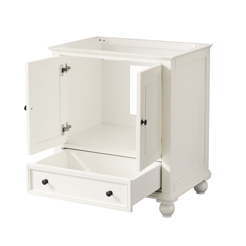 Base de meuble-lavabo simple 30 po Magruder, Blanc véritable