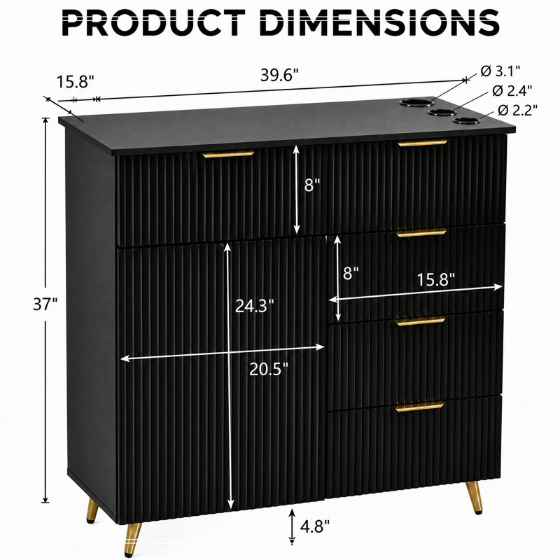 Armoire de rangement à 5 tiroirs et 1 armoire de rangement